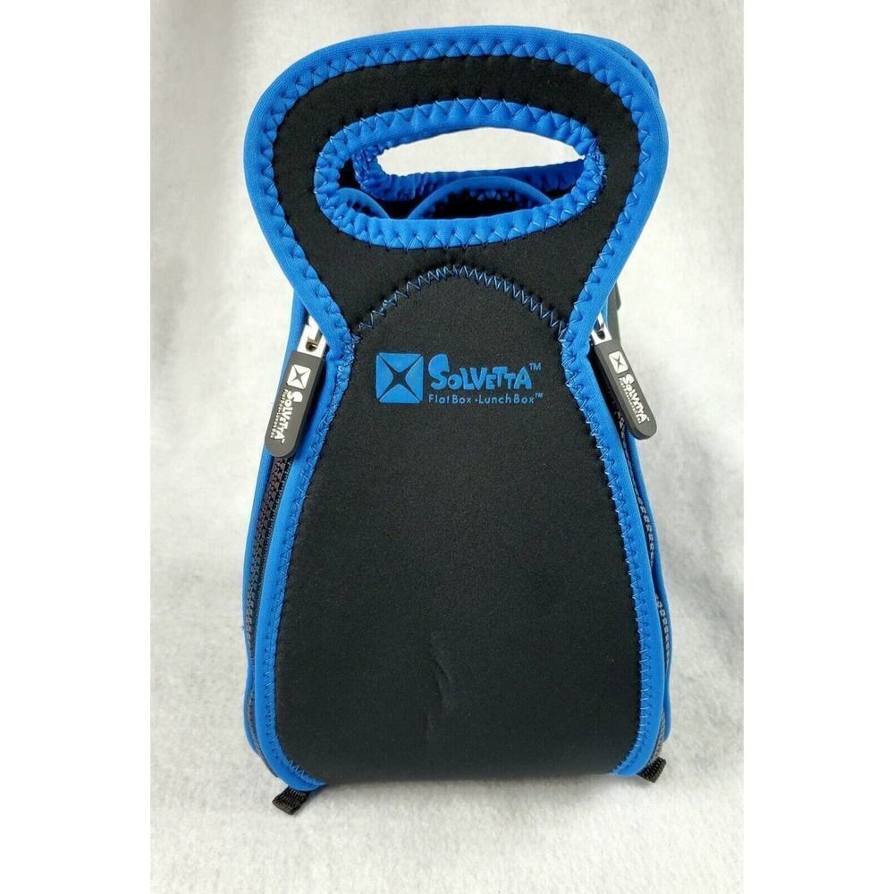 Solvetta Flat Lunch Box Insulated Foldable Placemat Black Blue Light School